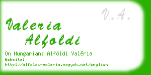valeria alfoldi business card